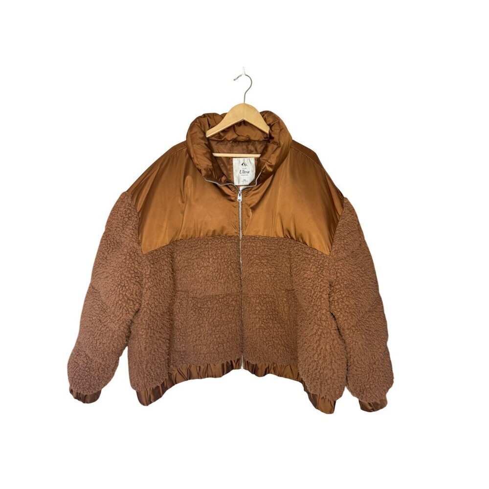 Abercrombie & Fitch Ultra Sherpa Mini Puffer Jacket Brown XXL